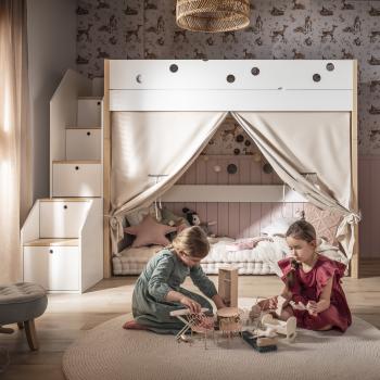 Preview: Funflex Hochbett mit Treppe – Doppelbett